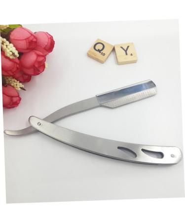 WOONEKY 2pcs Barber Shaving Tools Set - Stainless Steel Straight Razor & Mustache Scissors | Old Fashioned Yangjiang Manual Shaver - Buy Online on SooperMarket.com
