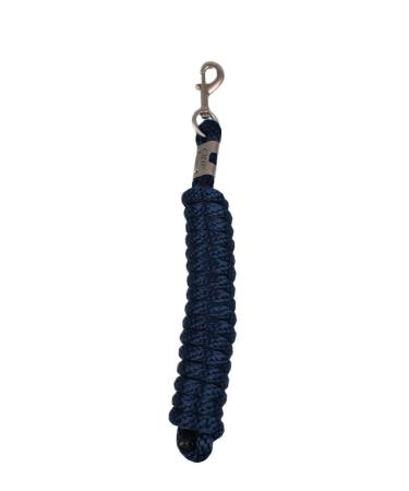 QHP luxury lead rope with snap hook 3 m dark blue + black (dark blue)