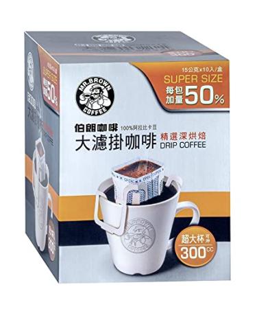Mr. Brown Drip Coffee 100% Arabica Beans in Selected Dark Roast Flavor Ready to Make Comfort Coffee 10x15g 12 Counts