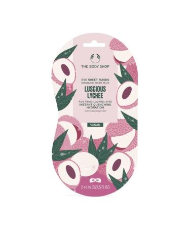 The Body Shop Luscious Lychee Eye Sheet Masks for Tired Looking Eyes 2 x 6 ml