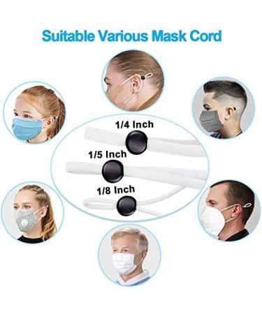 Silicone Cord Locks for Masks - Adjustable Drawstring Toggles for Elastic Bands - Non-Slip Earloop Stopper Adjuster - White (100Pcs) - Buy Online on SooperMarket.com