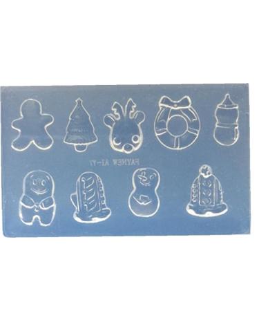 Christmas Nail Stamping Mold Silicone Diy Nail Designs Stencil Manicure Image Plate Tools For Women Finger Decor