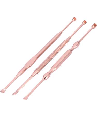 3pcs Stainless Steel Earpick Set - Double Ended Wax Remover & Cleaner Curette Spoon - Buy Online on SooperMarket.com