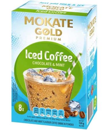 Mokate Gold Premium Iced Coffee Caramel Mocha White Chocolate and Chocolate & Mint Flavour 4 boxes x 8 Sachets Total 32 - Buy Online on SooperMarket.com
