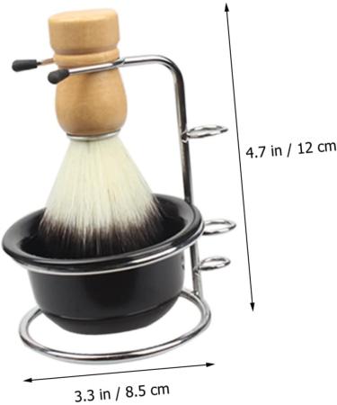 Beavorty Shaving Foam Bowl & Badger Brush Set - Essential Men's Grooming Kit for Travel | Black 12x8.5cm - Buy Online on SooperMarket.com