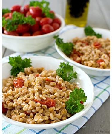 Organic Italian Pearled Farro - Raw  Non-GMO  Vegan  Bulk  Protein  Fiber Rich (10LB) Organic Pearled Farro 10 Pound (Pack of 1) - Buy Online on SooperMarket.com