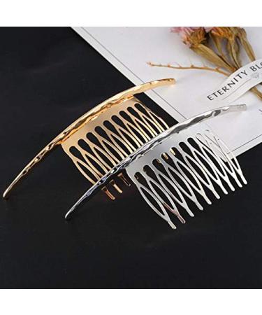 Vasana 2-Piece Gold & Silver Elegant Alloy Hair Combs for Women & Girls - French Twist Kamm Grips & Styling Tools - Buy Online on SooperMarket.com