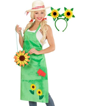 Shop Carnival Clothes: Ladies Gardener Apron & Headband Costume - One Size Floral Design - Buy Online on SooperMarket.com