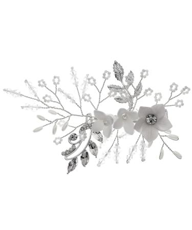 WOFASHPURET Flower Hairpin Hair Clip Rhinestone Headpiece Rhinestone Bobby Pins Tiara Ceramics