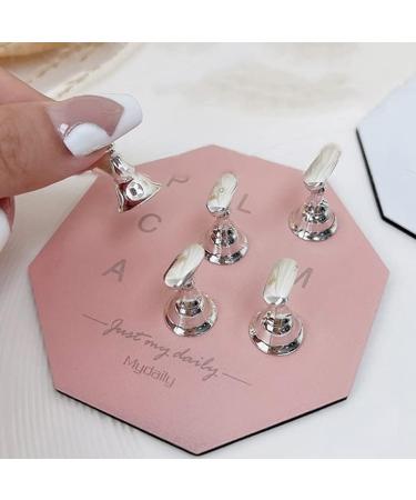 Nail Display Stand Holder - Magnetic Nail Practice Shelf with 5PCS Hooks for Salon Manicure - Buy Online on SooperMarket.com