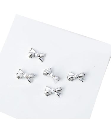 5Pcs Metal Nail Art Studs 3D Nail Art Metal Nail Art Jewelry Decorations Pearls Bows Nail Decoration Accessories Nail Rivets Gems Coffee color - Buy Online on SooperMarket.com