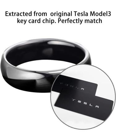 COLMO Tesla Smart Ring | Ceramic RFID Key Card Model Y Fob Replacement| Tesla Model 3 Accessories | Fast Delivery (US6 Black-7mm) - Buy Online on SooperMarket.com