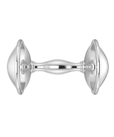 Miza Sterling Plain Dumbbell Silver Baby Rattle