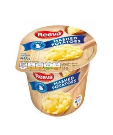 Reeva Mashed Potato Pots Halal Certified Instant mashed Potatoes 40g (Pack of 6) (Cream) + FabFinds Mug