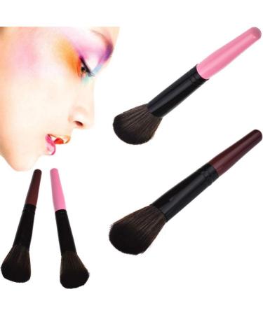Wine Red Cosmetic Brush Set - Wood Handle Nylon Foundation & Blush Brush for Effortless Makeup Application - Buy Online on SooperMarket.com