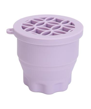 Buy Portable Silicone Makeup Brush Cleaner Cup - Drying Rack & Scrubber Bowl in Purple | Best Brush Cleaning Tool Online - Buy Online on SooperMarket.com