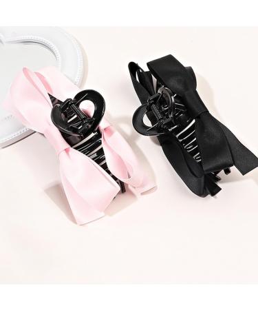 JSGHGDF Cute Sweet Hair Clip Simple Ribbon -style Bunches Sweet Balletcore Style Red on black - Buy Online on SooperMarket.com