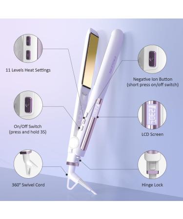 Locks 2 in 1 Smooth Iron - 20s Quick Heating Titanium Flat Iron with LCD Display 130 C-230 C 3D Floating Plate for Effortless Styling - Buy Online on SooperMarket.com