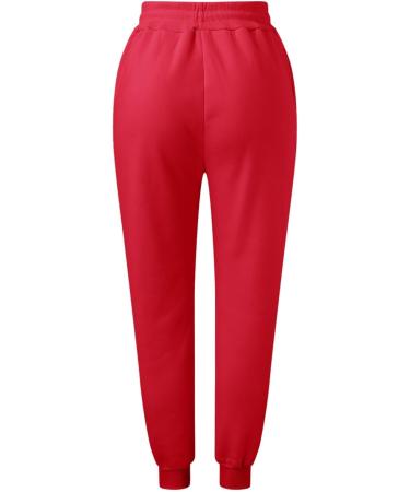 WILLBEST Women's Stretch Gym Sports Jogger Sweatpants Cargo High Waisted Trousers Causal Running Fitness Workout Tracksuit Pants Jogging Tracksuit Bottoms Lounge Wear 2999-djufh-6-red XL - Buy Online on SooperMarket.com