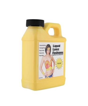 Yellow Liquid Latex Body Paint 8 Oz - Ammonia Free Odorless Easy Application for Cosplay & Professional Monster Makeup - Buy Online on SooperMarket.com