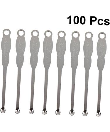 100pcs Stainless Steel Ear Wax Curette | Ear Pick Cleaner Tool - Buy Online on SooperMarket.com