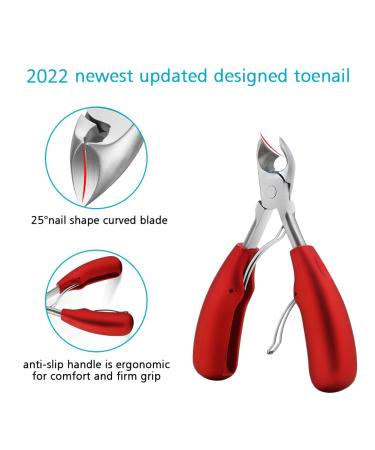 Professional Thick Toenail Clippers - Surgical Grade Stainless Steel for Ingrown Nails - Podiatrist Recommended - Large Nail Clippers for Men & Seniors - Red - Buy Online on SooperMarket.com