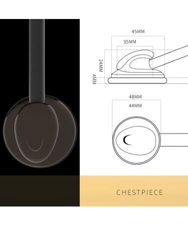Classic Stethoscope for Nurses & EMTs | Single Head Stainless Steel Soft Eartips - Medical & Home Use (Titanium Black - Buy Online on SooperMarket.com