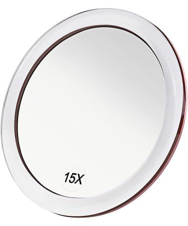 YoHumk 15X Magnifying Makeup Mirror - 6 Inch Round Mirror for Precise Tweezing, Eyebrow Grooming, and Blackhead Removal - Easy Mounting with 3 Suction Cups - Buy Online on SooperMarket.com