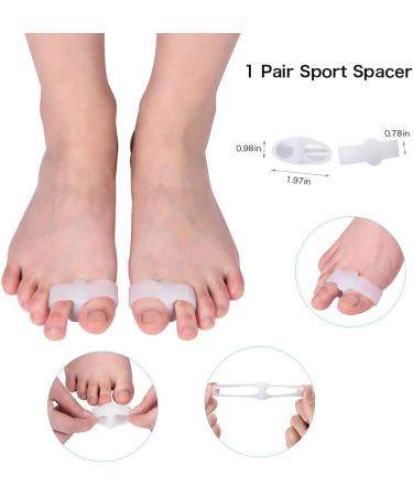 Hallux Valgus Corrector - 8 Pieces Gel Toe Separator Set for Pain Relief and Alignment - Ideal for Diabetic Feet - Men and Women - Buy Online on SooperMarket.com