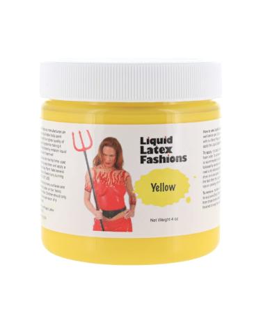 Liquid Latex Fashions Ammonia Free Liquid Latex for Adults and Kids Face and Body Latex Paint Ideal for Parties and Cosplay Super Flexible Yellow- 4 Oz