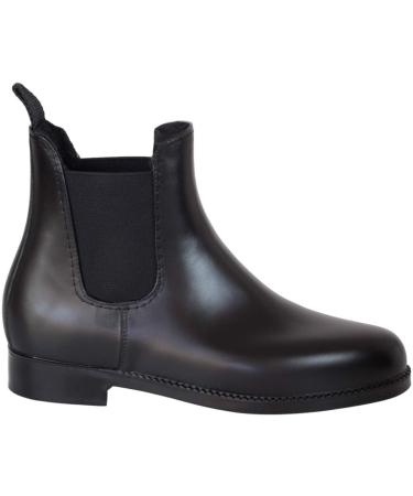 Lazura - Jodhpur Winter Equestrian Boetettes Basic |Men & women ankle boots |With teddy plush feed & pull-on |Black Chelsea boots made of synthetic leather |Size 43 riding skates