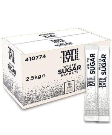 Tate & Lyle Fairtrade Granulated White Sugar Sticks| Natural Taste of Pure Cane Sugar| 1000 Sticks | 2.5kg