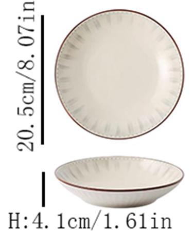 Dinnerware Dishes Plates Ceramic Plate Household Dish Dish White Circular Kitchen Restaurant Dish Simple Line Shape Deep Plate Soup Plate Vintage Dish Set of 4/6 Dinner Restaurant Family Party Plates Medium B - Buy Online on SooperMarket.com