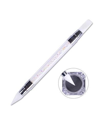 Nail Art Sculpture Pens Silicone Dual Head Manicure Carving Pen Rhinestone Beads Picker Tool