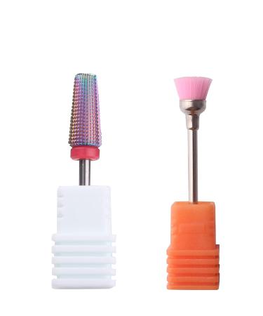 5 in 1 Carbide Nail Drill Bit for Acrylic/Gel Removal - Fine Multicolor - 3/32 Shank Efile Bit - Left/Right Handed - Two-Way Rotate - Buy Online on SooperMarket.com