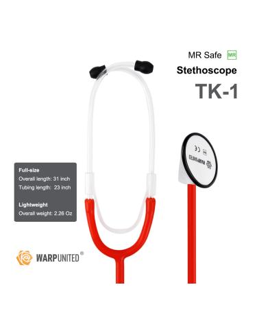 Buy TK-1 Professional MR Safe Stethoscope - Dual-Frequency Scarlet Red | International Shipping Available - Buy Online on SooperMarket.com