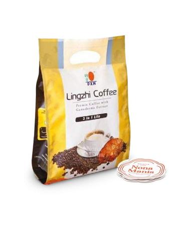 DXN Lingzhi Lite Coffee 3 in 1 with Ganoderma + 5's Nona Manis Disposable Coaster (Pack of 1) Original Pack of 1