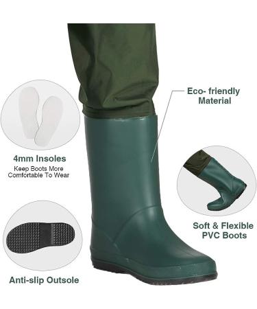 TIDEWE Kids Waterproof Chest Waders with Boot Hanger - Green 6/7 Little Kid - Buy Online on SooperMarket.com