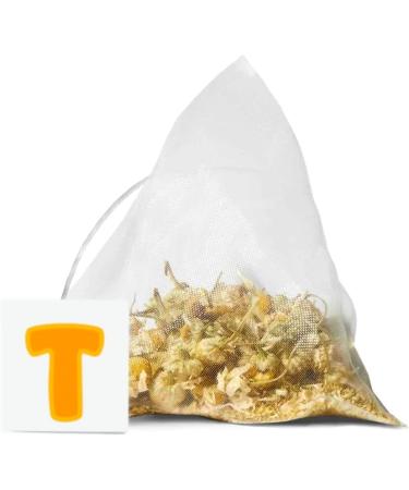 Premium Chamomile Flower Pyramid Tea Bags | 40 Pyramid Tea Bags | Soothing and relaxing | Helps Bloating & Digestion | Improves Sleep | Whole Flower Caffeine Free Gluten Free | Resealable Pouch - Buy Online on SooperMarket.com