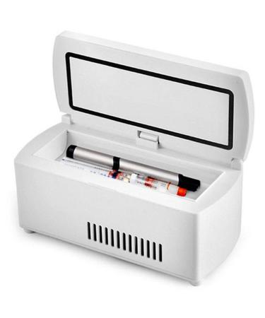 Small Fridge Cooler Portable Insulin Refrigerator Cooler Built-in Rechargeable Lithium Battery Suitable for Insulin Serum Interferon Eye Drops Storage Travel Airplane