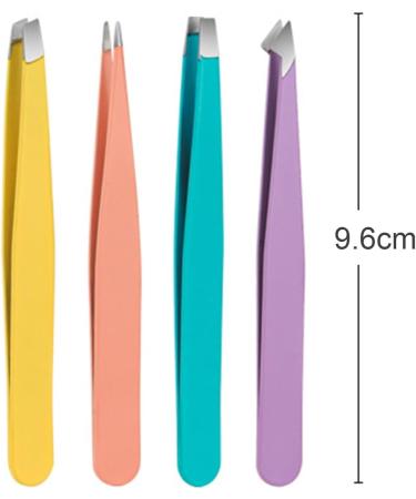 Buy Tainrunse Precision Pointed Tweezers Set - 4-Piece Stainless Steel Eyebrow & Ingrown Hair Removal Tools | International Shipping - Buy Online on SooperMarket.com