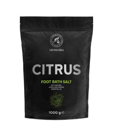 Foot Bath Salt Citrus 35Oz - Pedicure Foot Bath Salt - Foot Bath Additive with Natural Sea Salt - Lemon and Orange Essential Oil - Foot Care for Tired Feet - Beauty - Relaxation - Aromatherapy