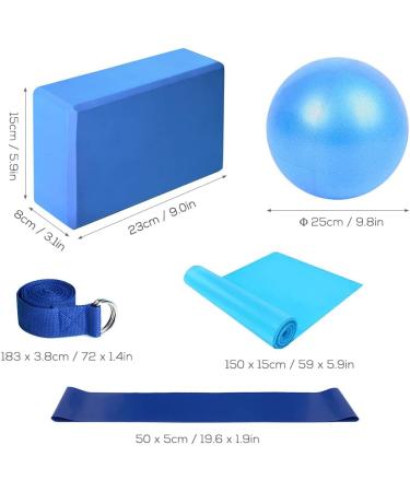 Lixada 5Pcs Yoga Equipment Set with Yoga Ball, Blocks, Stretching Strap for Exercise - Purple - Buy Online on SooperMarket.com