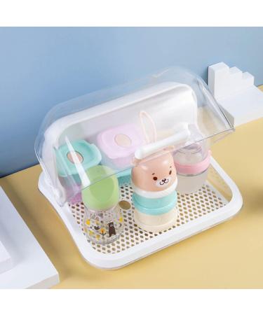 Kitchen Tableware Storage Box with Transparent Lid - White Organizer for Cups, Dinnerware, and Infant Home Essentials - Buy Online on SooperMarket.com