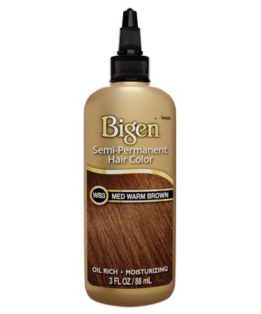WB3 Medium Warm Brown Bigen Semi Permanent Hair Color (3 Pack)