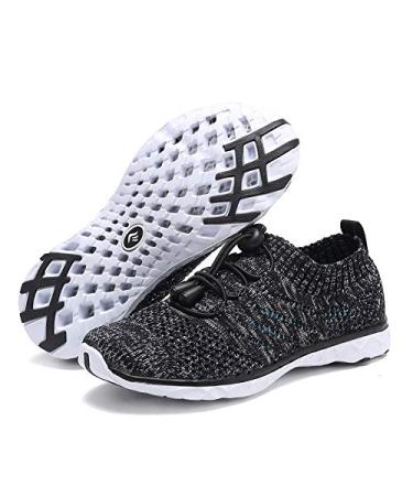 EQUICK Kids Water Shoes Boys & Girls Kids Aqua Shoes Swim Shoes Athletic Sneakers Lightweight Sport Shoes (Toddler/Little Kid/Big Kid) 3 Little Kid F.black