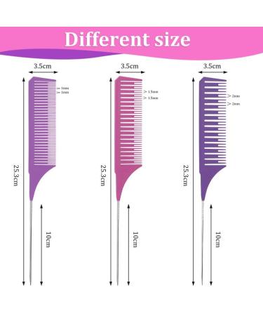 Professional 3-Sized Highlight Comb Set for Hairdresser - Vellen Strand Ridge Hairdresser Tools - Buy Online on SooperMarket.com