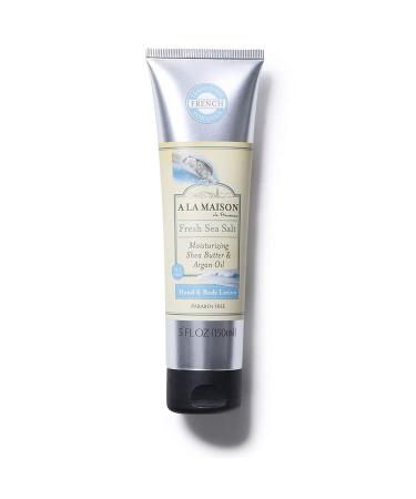 A La Maison De Provence Hand and Body Lotion | Natural Moisturizing Lotion with Argan Oil and Shea Butter | Moisturizer for Dry Skin | Paraben and Phthalates Free | Fresh Sea Salt Scent 5 Oz (1 Pack)