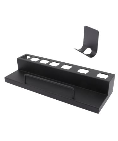FOYTOKI Curling Iron Rack Hair Curler Holder Wall Mounted Curler Holder Kickstand Black Stainless Steel