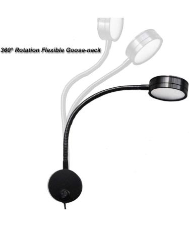 Youngine EU Plug Reading Lamp - 5W Flexible LED Bedside Light with On/Off Switch - Swan Neck Design for Bedroom & Office - 3000K Black & Warm White - Buy Online on SooperMarket.com